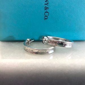 Tiffany & Co. 1837 silver hoop earrings, medium